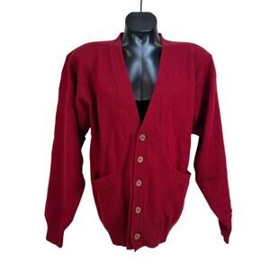 Vintage Red Australian Wool Cardigan by John L Blair Personal Choice